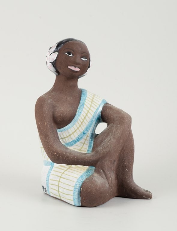 Mari Simmulson figure. Rare ceramic figure of a half-naked Tahitian woman. Upsala-Ekeby. approx. - 2