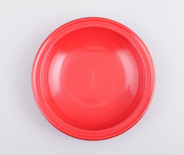 Two French ceramic deep plates with red glaze. Late 1900s. - 3