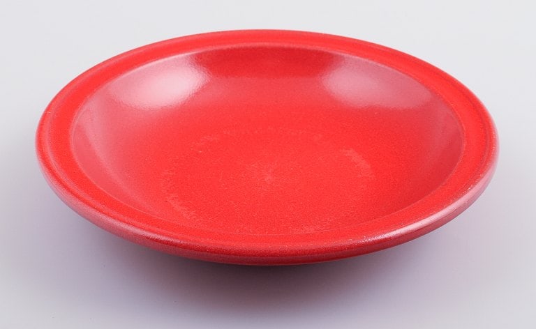 Two French ceramic deep plates with red glaze. Late 1900s. - 4