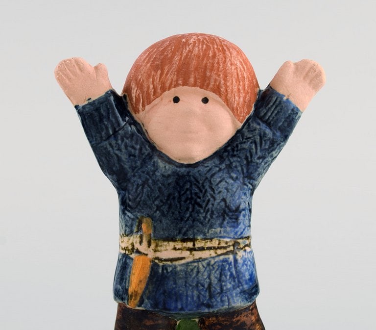 Lisa Larson for Gustavsberg. Figure in glazed stoneware. Emil from Lønneberg. Late 20th - 3