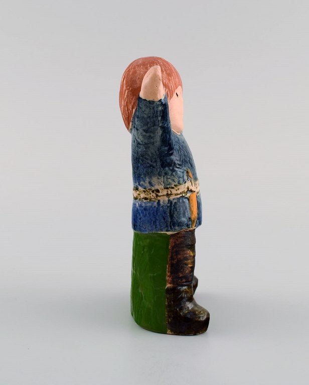 Lisa Larson for Gustavsberg. Figure in glazed stoneware. Emil from Lønneberg. Late 20th - 5