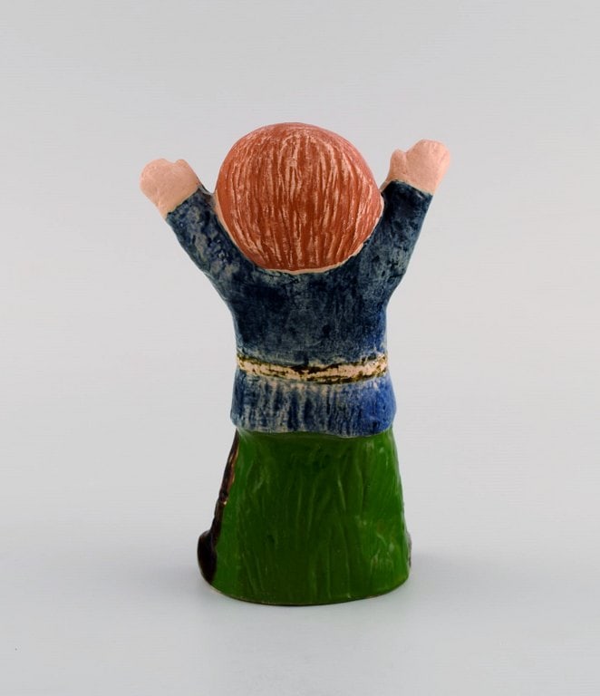 Lisa Larson for Gustavsberg. Figure in glazed stoneware. Emil from Lønneberg. Late 20th - 6