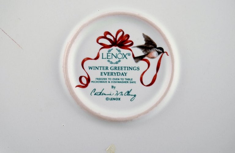 Catherine McClung for Lenox. "Winter greetings everyday". Large lidded tureen in glazed stoneware - 6