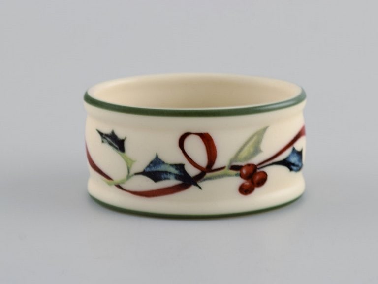 Catherine McClung for Lenox. "Winter greetings everyday". Eight napkin rings in glazed stoneware - 3