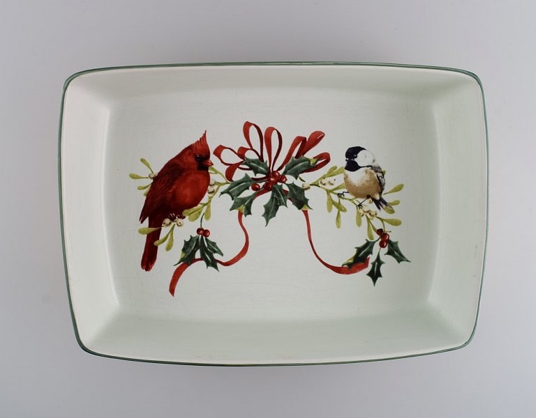 Catherine McClung for Lenox. "Winter greetings everyday". Two large dishes in glazed stoneware - 3