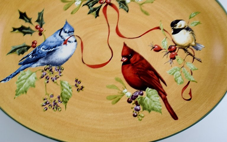 Catherine McClung for Lenox. "Winter greetings everyday". Large serving dish in glazed stoneware - 4