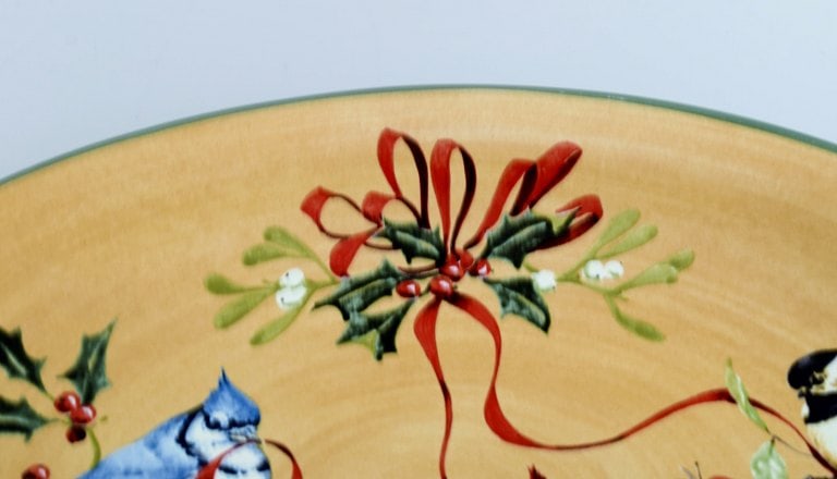 Catherine McClung for Lenox. "Winter greetings everyday". Large serving dish in glazed stoneware - 5