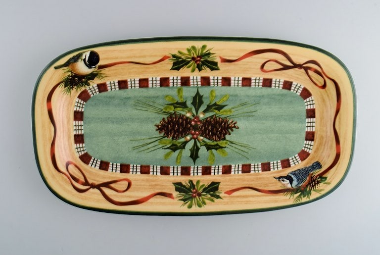 Catherine McClung for Lenox. "Winter greetings". Six oblong dishes in glazed stoneware decorated - 3