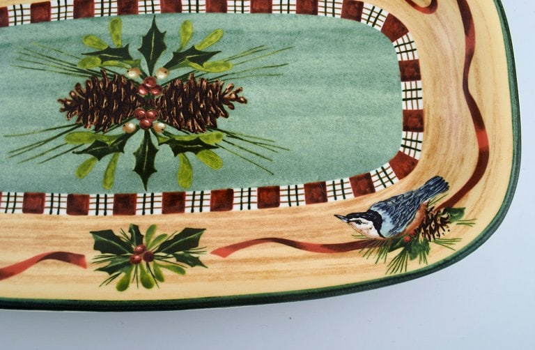 Catherine McClung for Lenox. "Winter greetings". Six oblong dishes in glazed stoneware decorated - 5