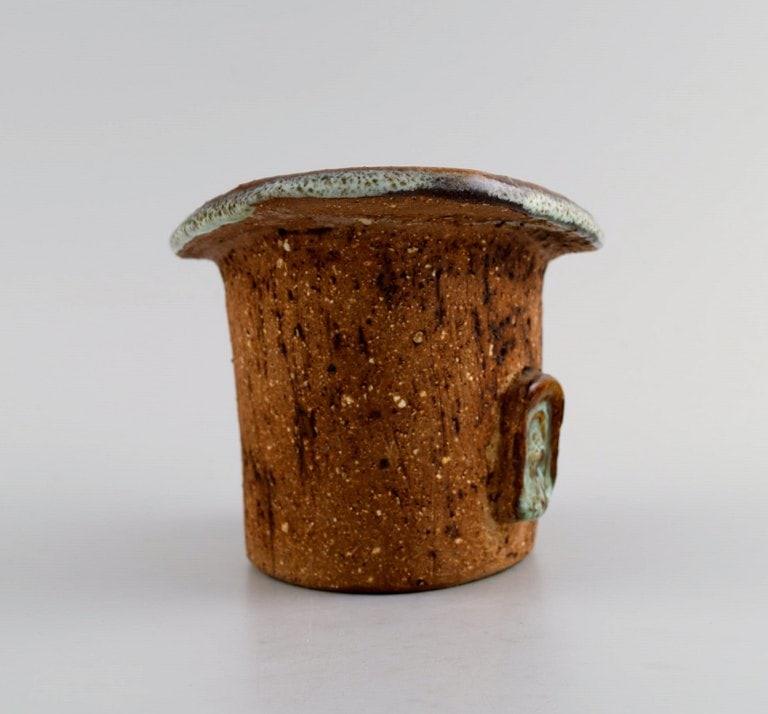 Curt M. Addin (1931-2007) for Glumslöv. Freeform vase in partially glazed stoneware. Beautiful - 4