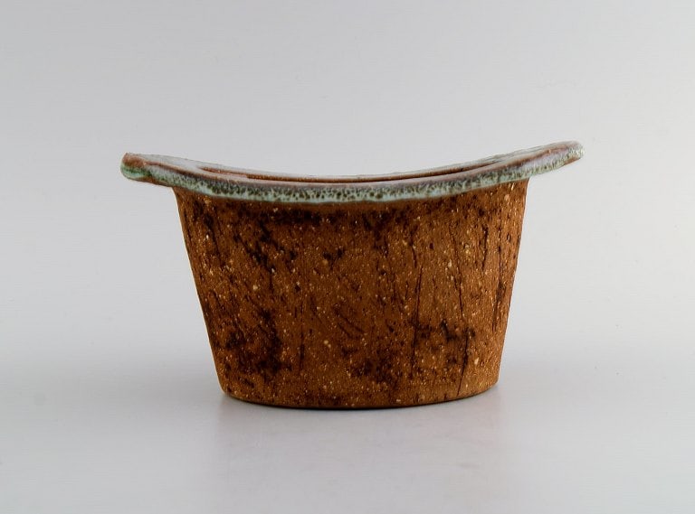 Curt M. Addin (1931-2007) for Glumslöv. Freeform vase in partially glazed stoneware. Beautiful - 5