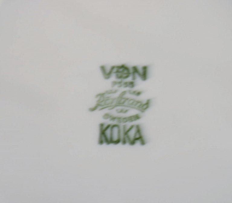 Hertha Bengtson (1917-1993) for Rörstrand. Nine Koka deep plates in glazed stoneware. 1960s. - 6