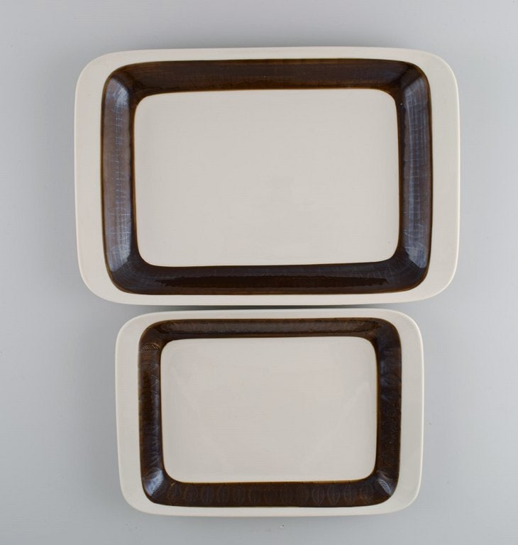 Hertha Bengtson (1917-1993) for Rörstrand. Two Koka serving dishes in glazed stoneware. 1960s. - 2