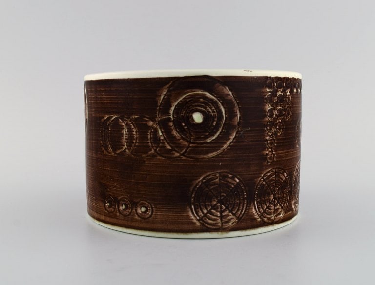 Olle Alberius for Rörstrand. Sarek flower pot in hand-painted and glazed ceramics with - 3