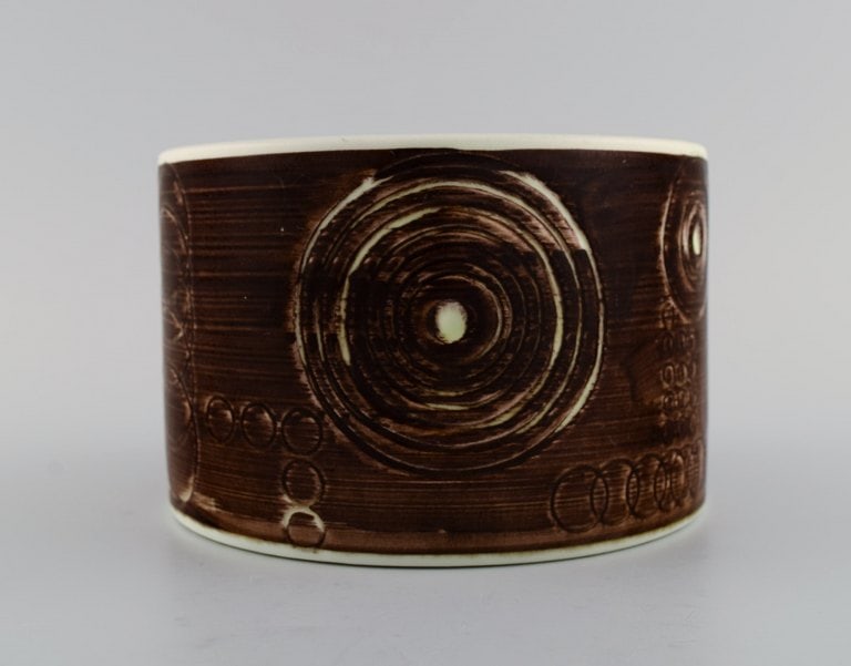 Olle Alberius for Rörstrand. Sarek flower pot in hand-painted and glazed ceramics with - 5