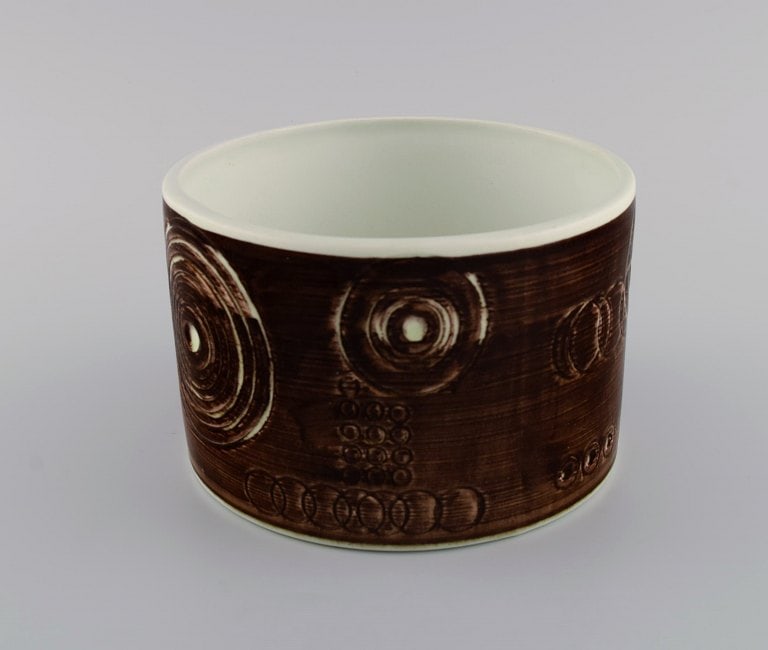 Olle Alberius for Rörstrand. Sarek flower pot in hand-painted and glazed ceramics with - 6