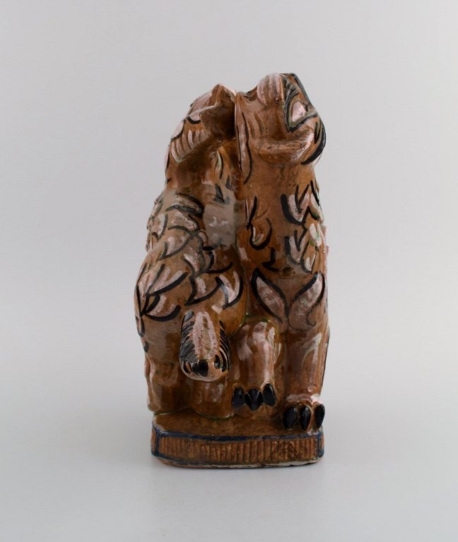 Helge Christoffersen (1925-1965), Denmark. Unique figure in hand-painted and glazed stoneware. - 5