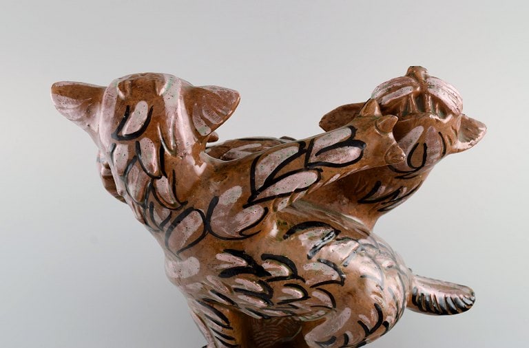 Helge Christoffersen (1925-1965), Denmark. Unique figure in hand-painted and glazed stoneware. - 7