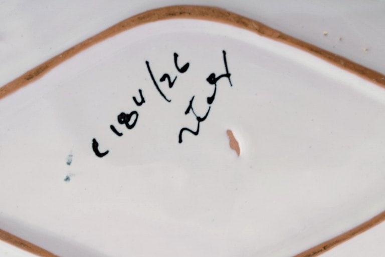 Aldo Londi for Bitossi. Mondrian dish in glazed stoneware with hand-painted checkered pattern. - 7