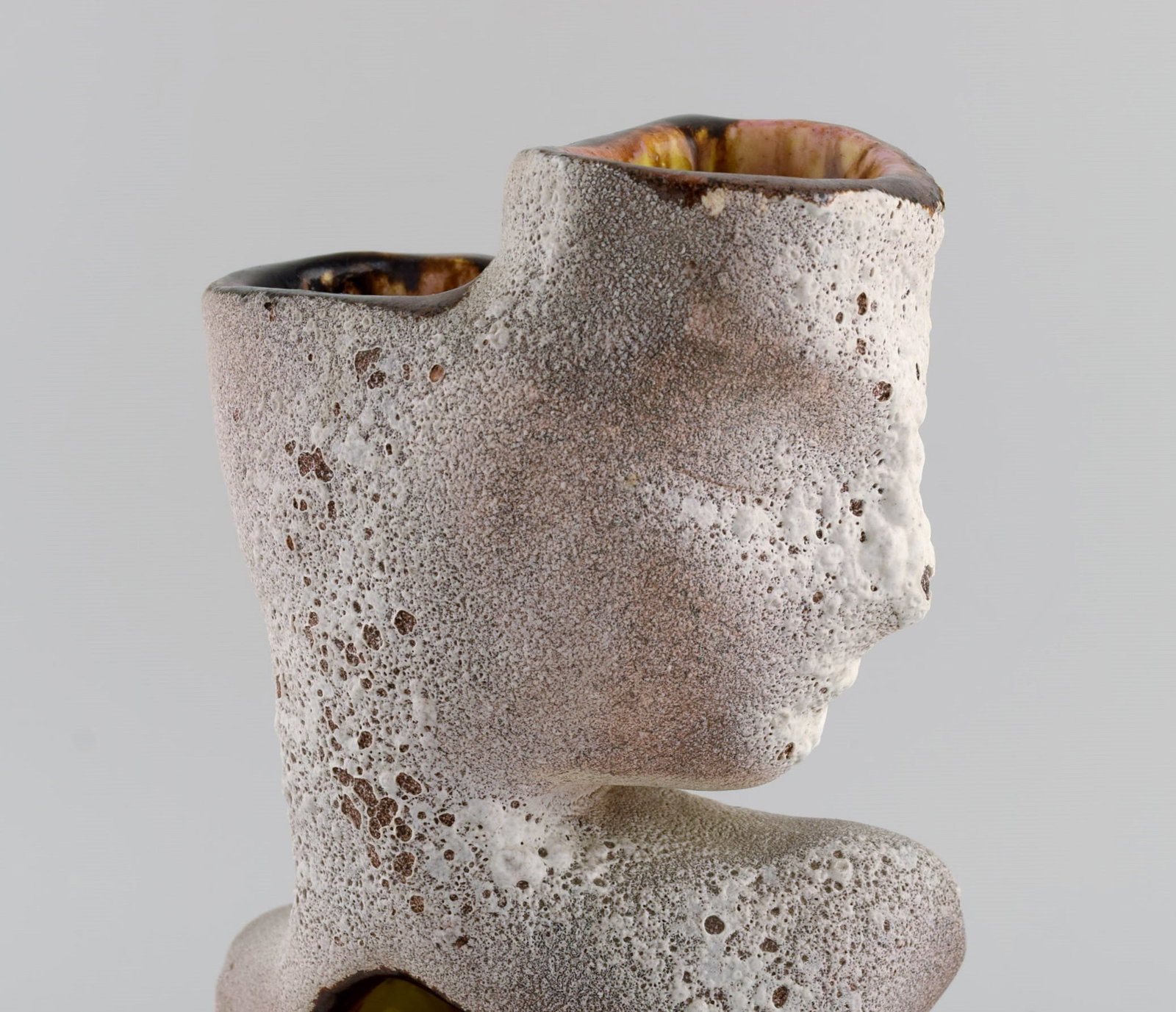 Vallauris, France. Sculptural unique vase in glazed stoneware modeled with a woman's face. The - 7