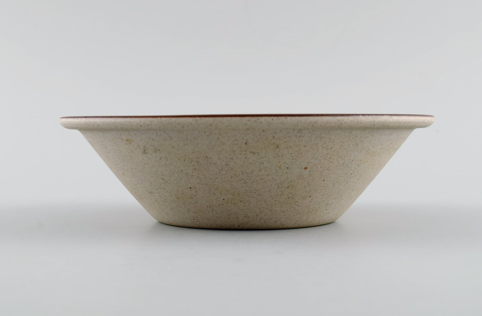 Four Knabstrup porridge bowls in partially glazed stoneware. Retro. Danish design, 1960/70s. - 4