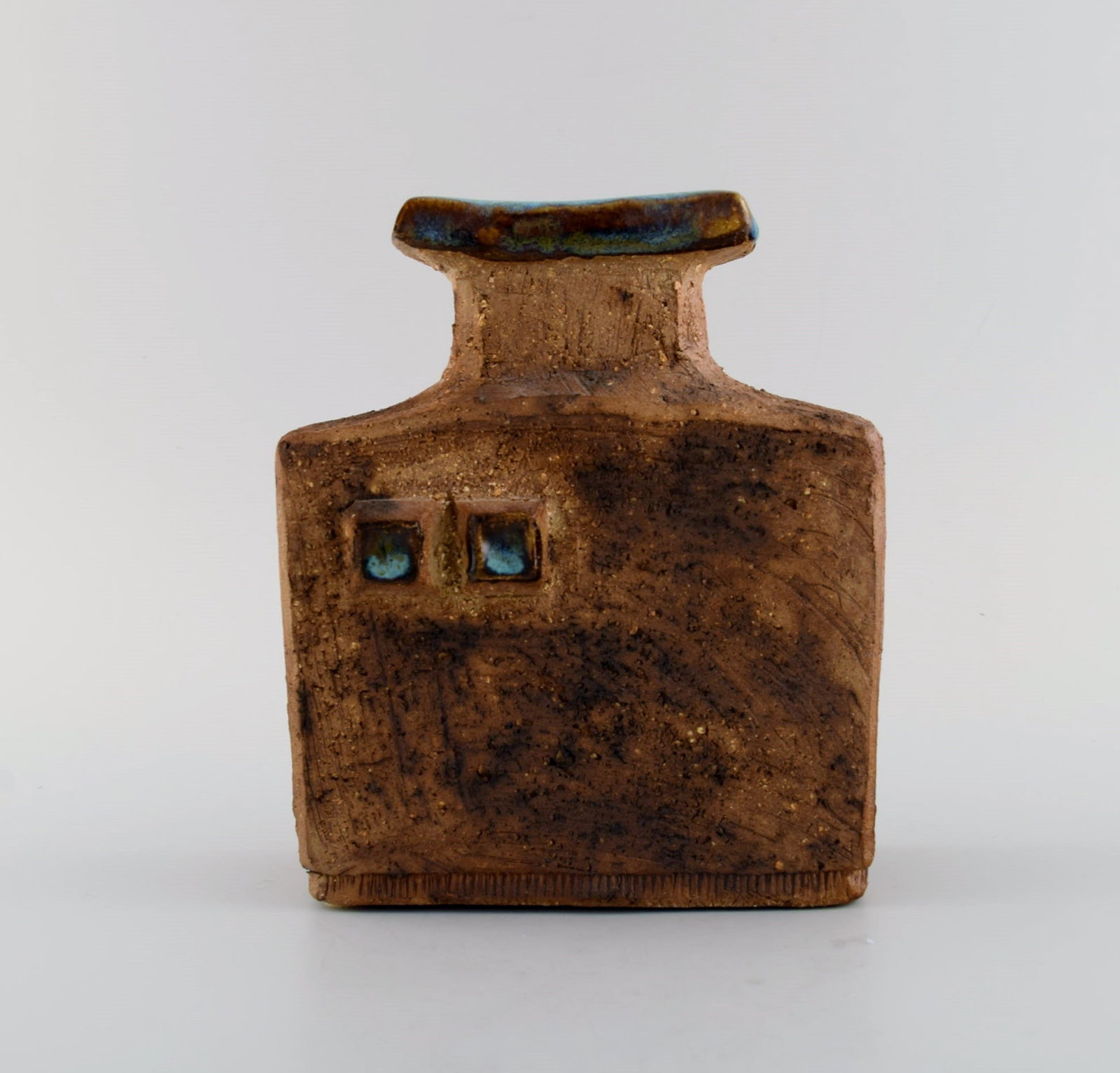 Curt M. Addin (1931-2007) for Glumslöv. Vase in partially glazed stoneware. Beautiful speckled - 2