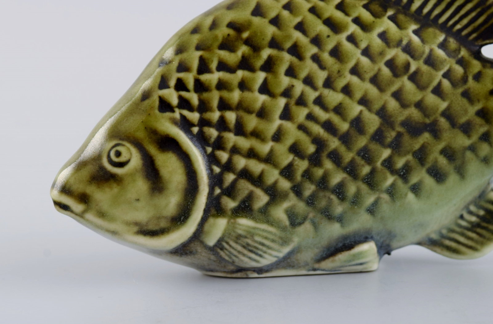Sven Wejsfelt (1930-2009) for Gustavsberg. Unique Stim fish in glazed ceramics. Perch. 1980s. - 4