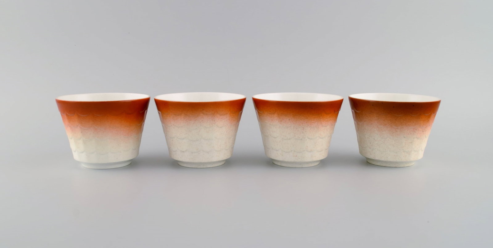 Wilhelm Kåge for Gustavsberg. Four art deco herb pots in glazed porcelain. Swedish design, - 2