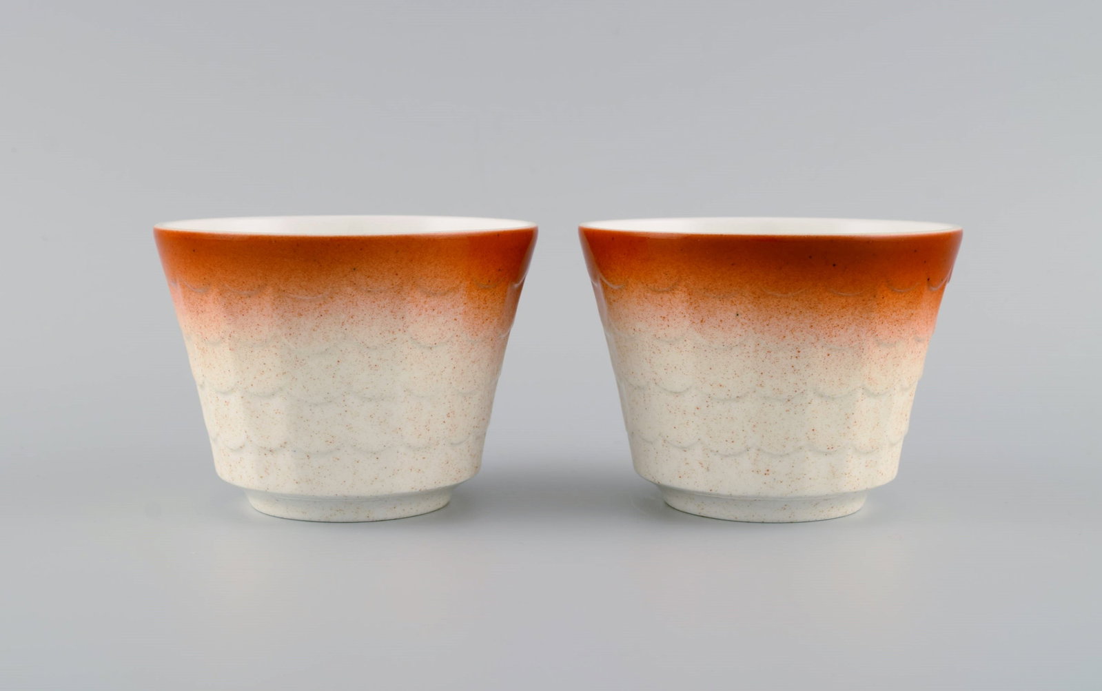 Wilhelm Kåge for Gustavsberg. Four art deco herb pots in glazed porcelain. Swedish design, - 4