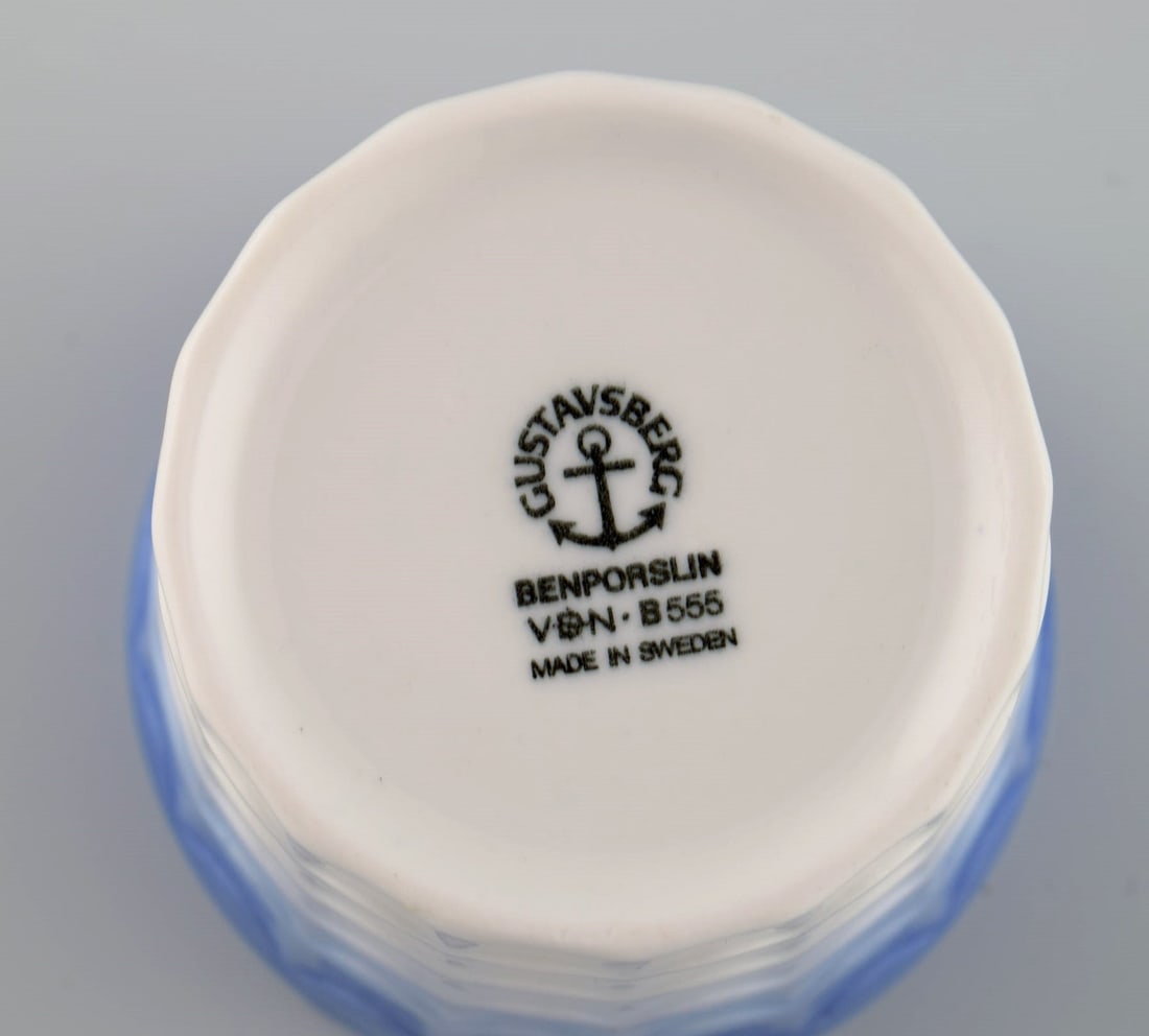 Wilhelm Kåge for Gustavsberg. Four art deco herb pots in glazed porcelain. Swedish design, - 7