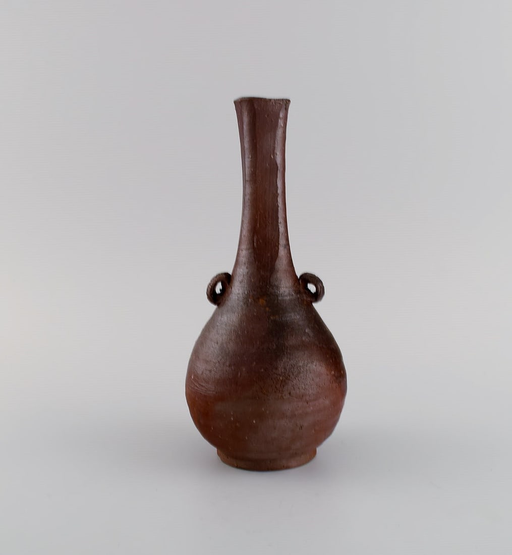 Takahara Satoshi 高原 敏 (1934-2011), japan. Unique Bizen stoneware vase with - 4