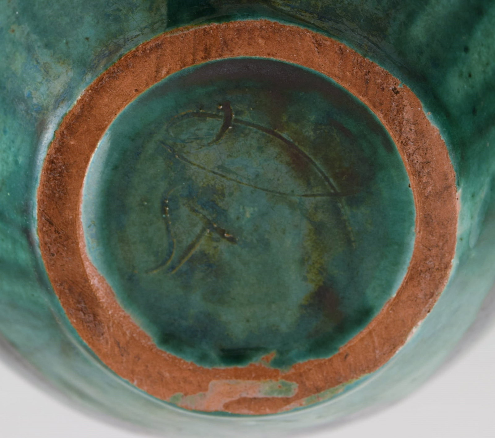 European studio ceramicist. Unique vase in glazed stoneware. Beautiful glaze in black and green - 8