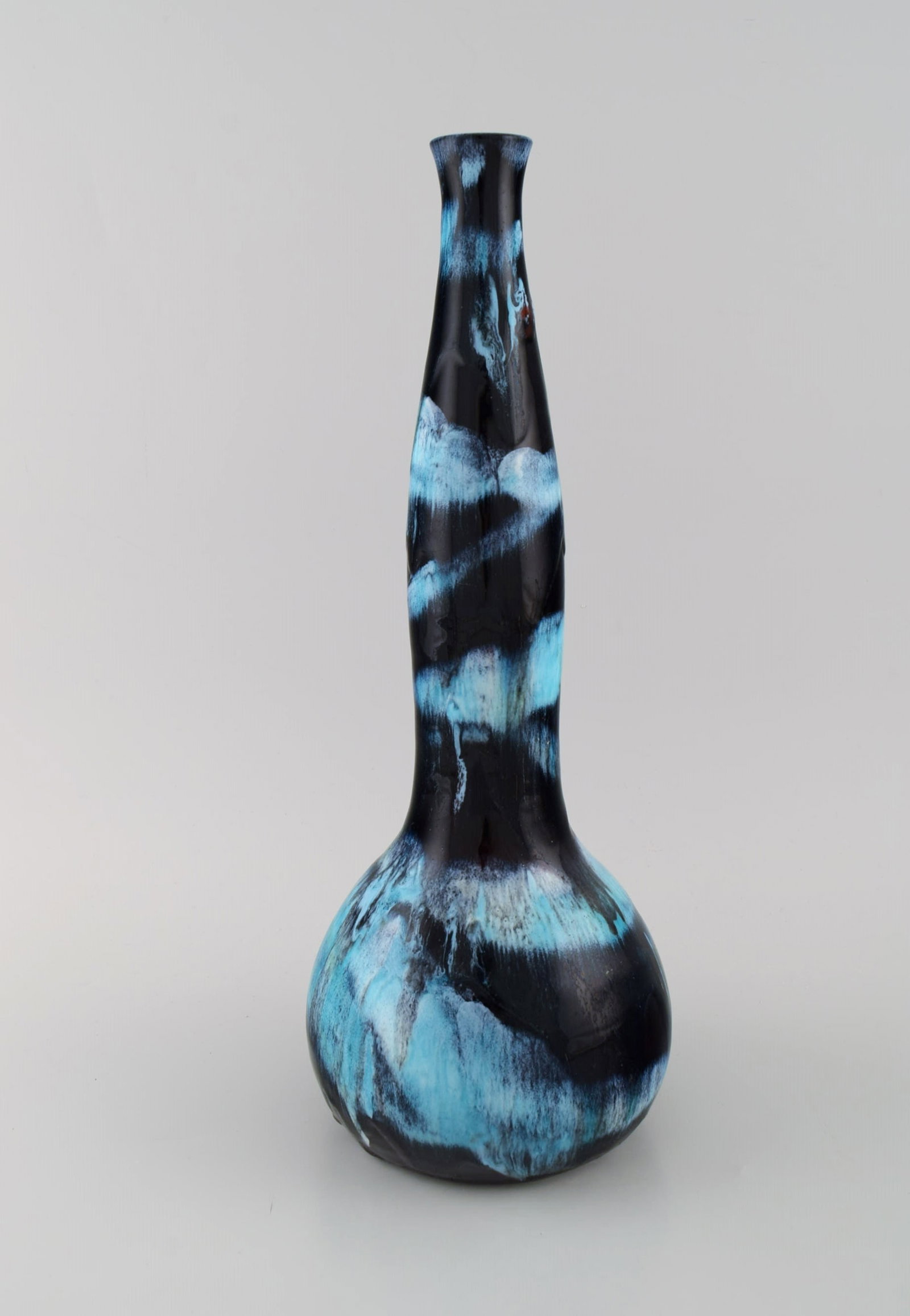 Otello Rosa for Miracoli, Venezia. Large unique vase in glazed stoneware. Beautiful glaze in dark - 3