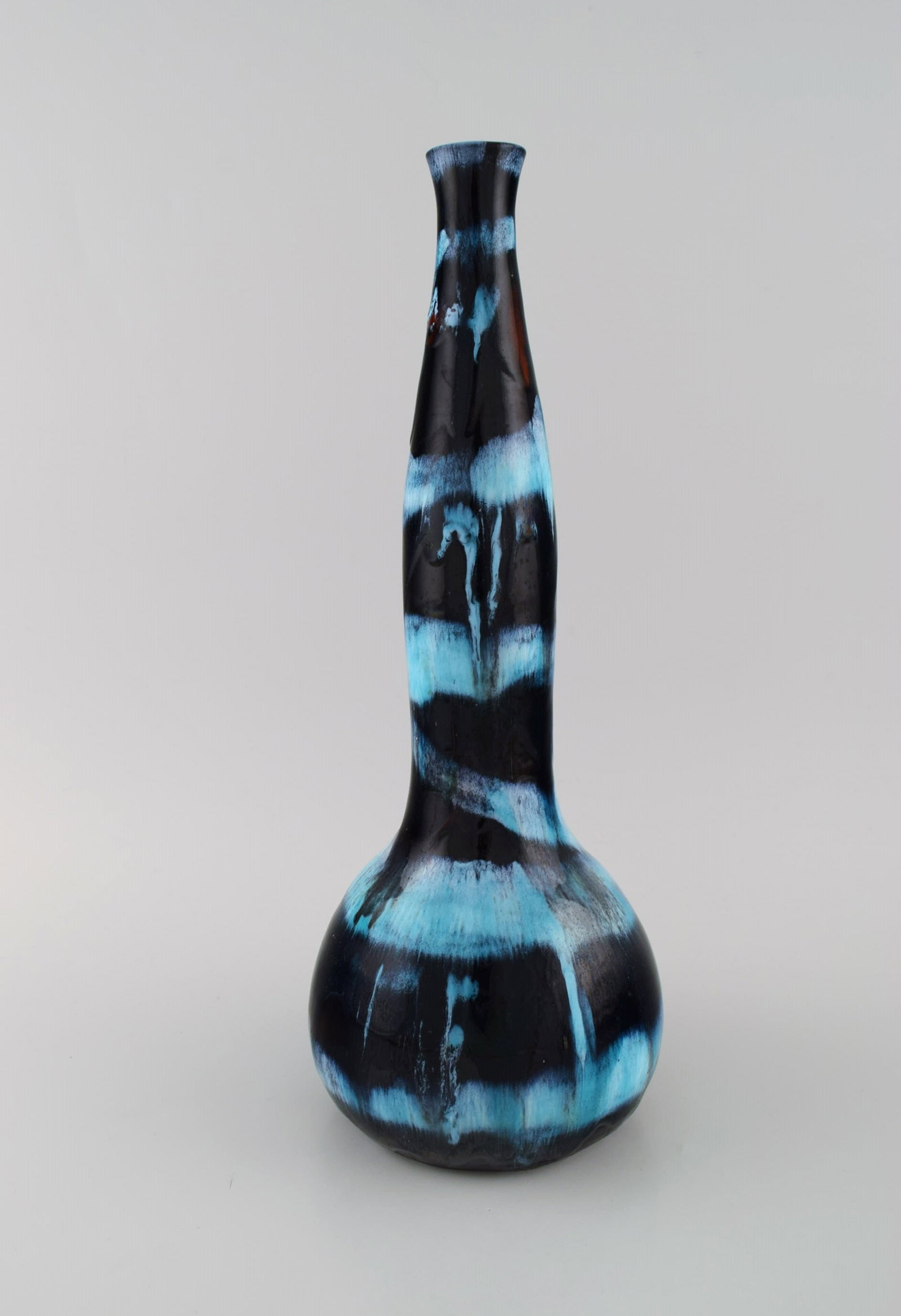 Otello Rosa for Miracoli, Venezia. Large unique vase in glazed stoneware. Beautiful glaze in dark - 4