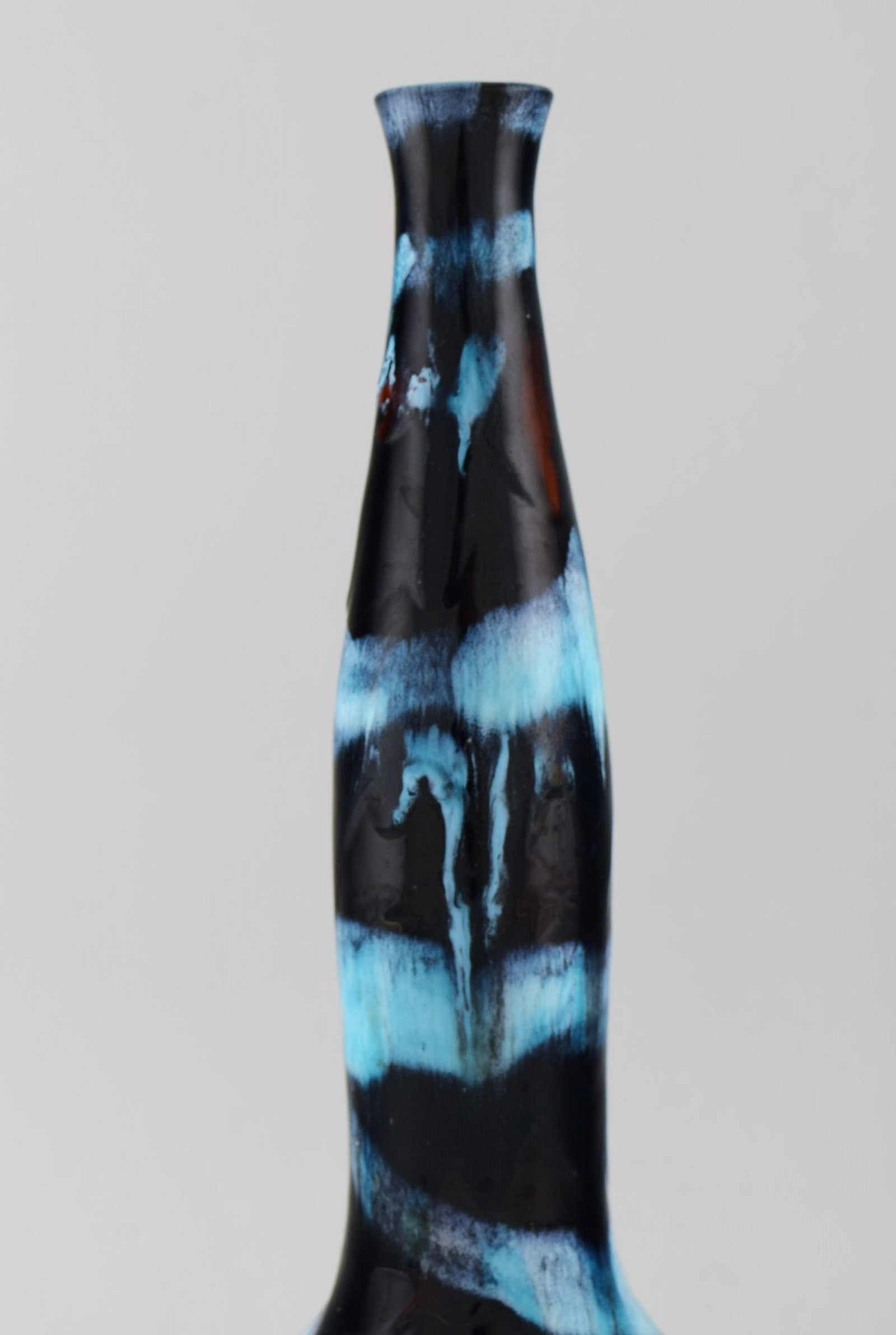 Otello Rosa for Miracoli, Venezia. Large unique vase in glazed stoneware. Beautiful glaze in dark - 5
