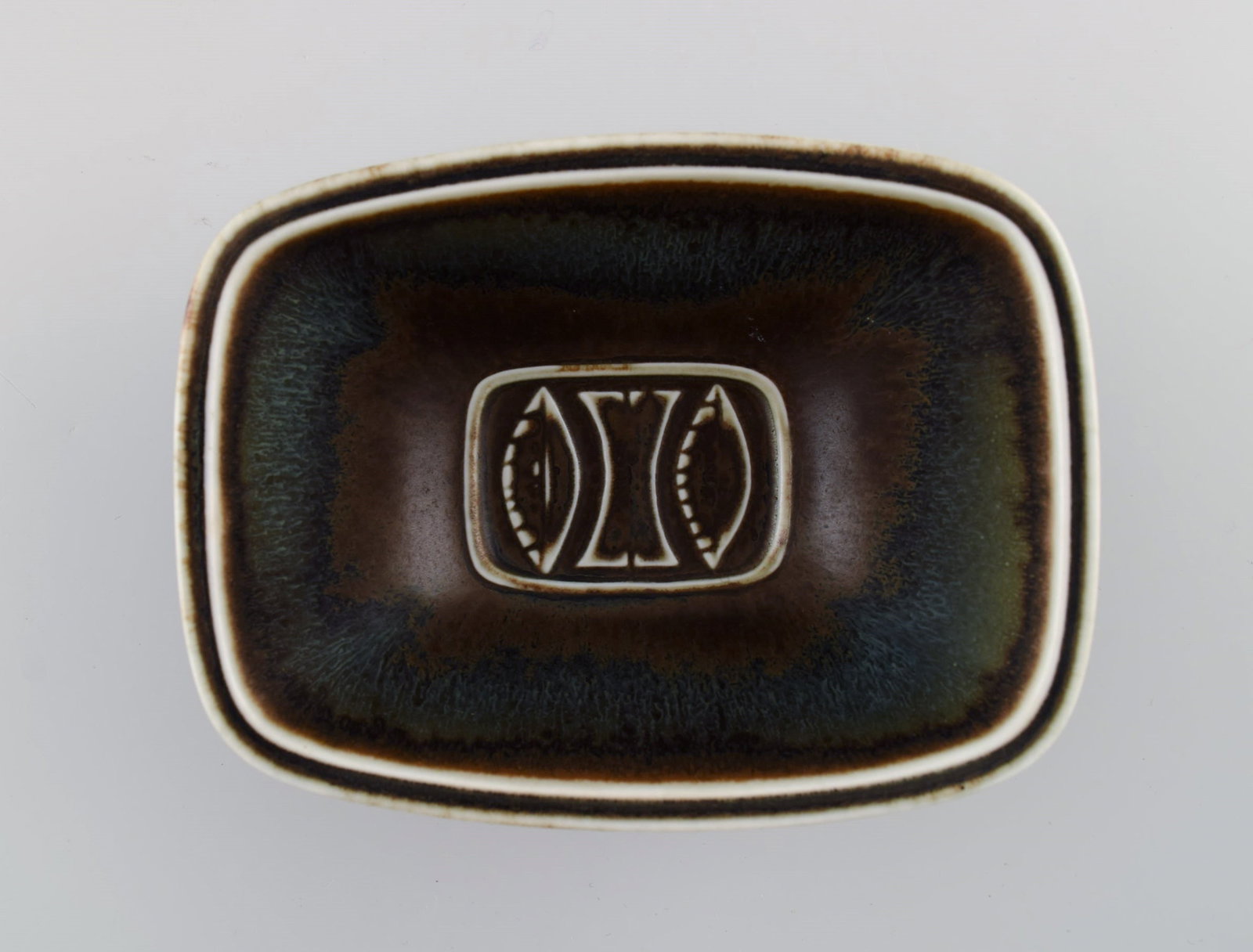 Gunnar Nylund (1904-1997) for Rörstrand. Bowl in glazed ceramics. Beautiful glaze in blue-green - 5