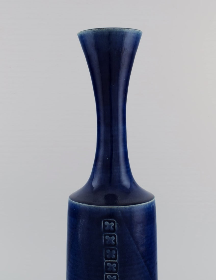 Jacob Bang (1932-2011) for Arne Bang. Large unique vase in glazed stoneware with geometric patterns. - 6