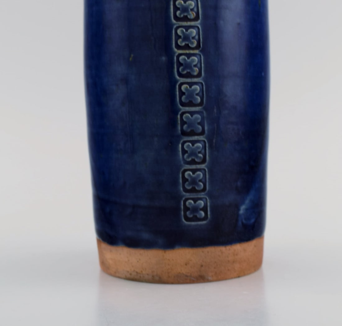 Jacob Bang (1932-2011) for Arne Bang. Large unique vase in glazed stoneware with geometric patterns. - 8