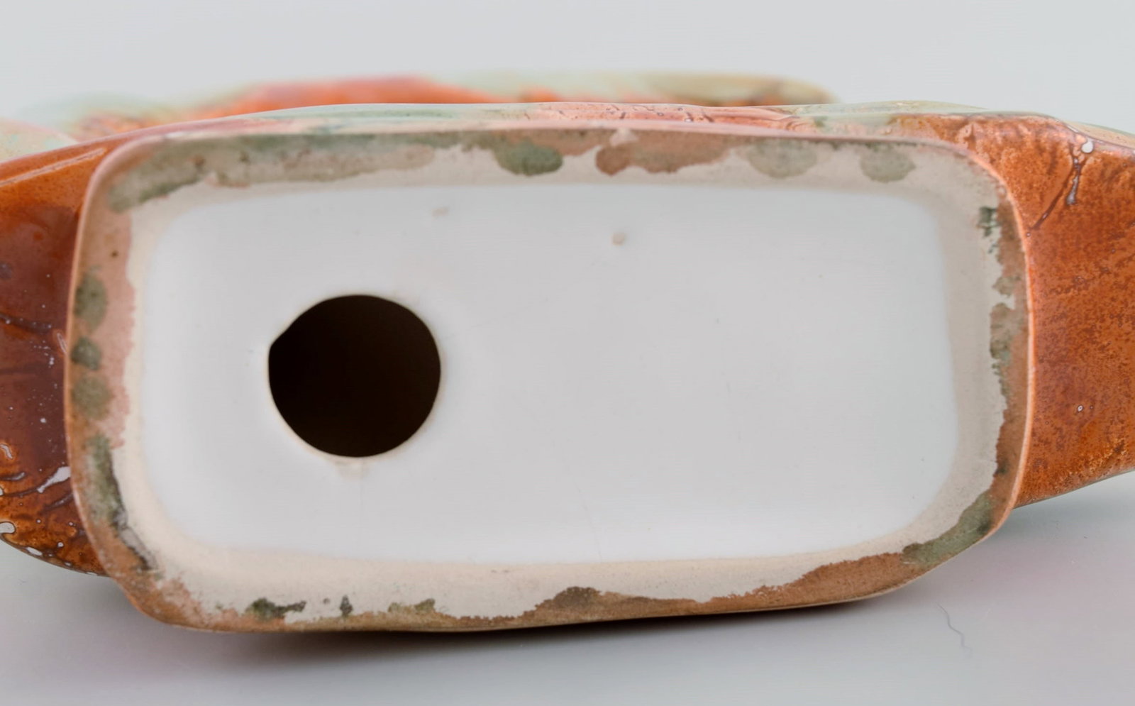European studio ceramicist. Tealight candle holder shaped like the moon in glazed ceramics. - 8