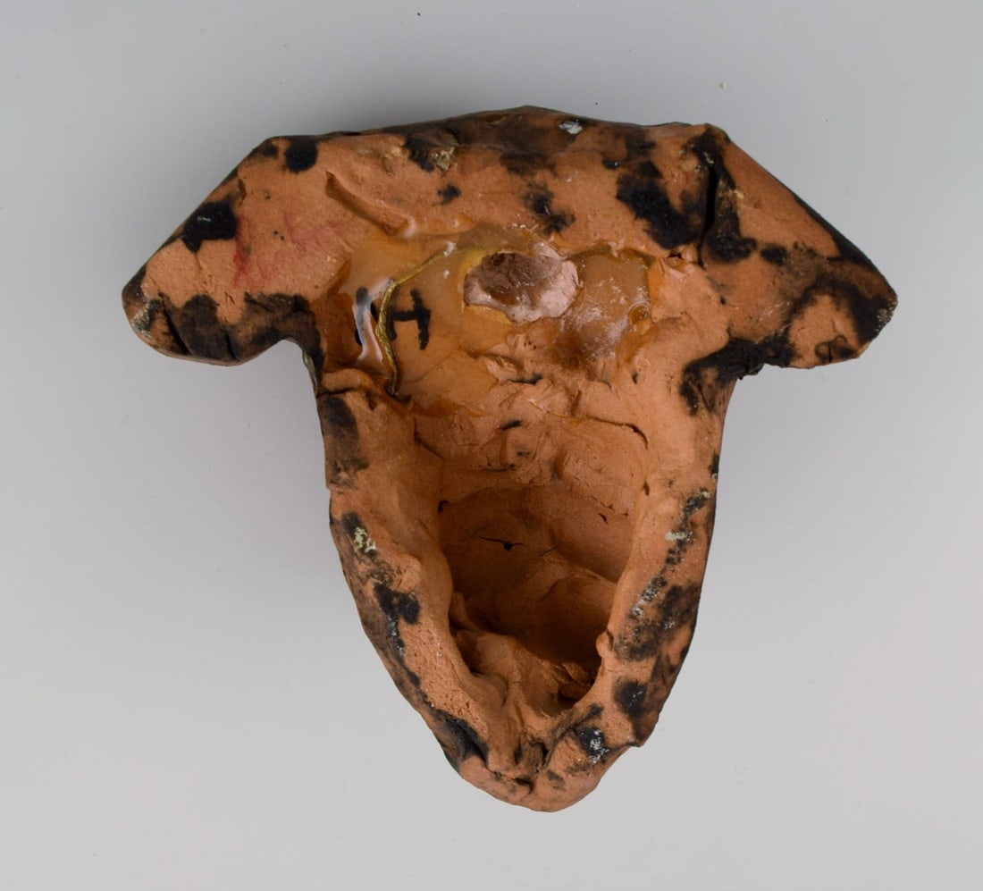 Niels Helledie (b. 1927), Denmark. Unique face mask in hand-painted glazed stoneware. 1980s. - 8