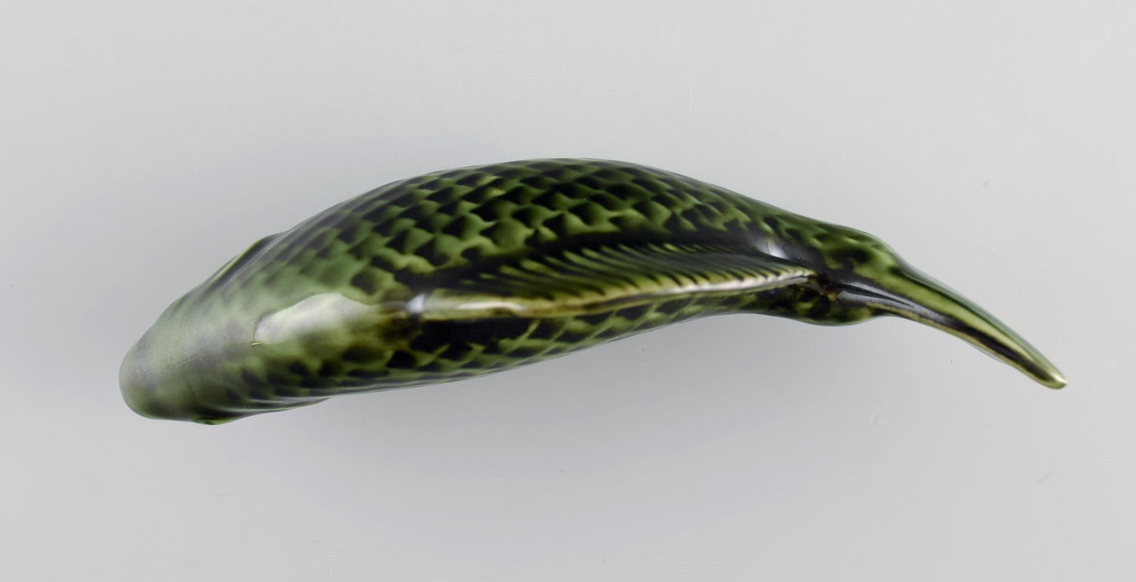 Sven Wejsfelt (1930-2009) for Gustavsberg. Unique Stim fish in glazed ceramics. Perch. 1980s. - 6