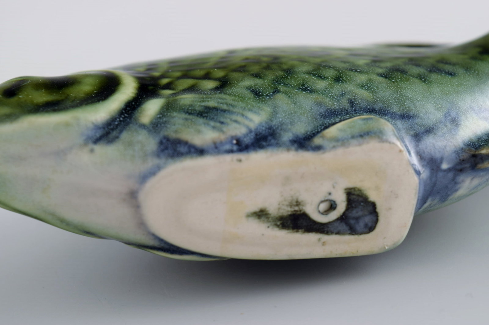 Sven Wejsfelt (1930-2009) for Gustavsberg. Unique Stim fish in glazed ceramics. Perch. 1980s. - 7