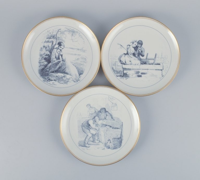Bing & Grøndahl, a set of eleven porcelain plates with H. C. Andersen motifs. Based on drawings - 3