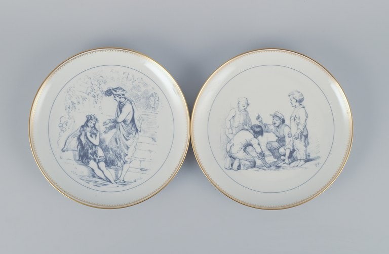 Bing & Grøndahl, a set of eleven porcelain plates with H. C. Andersen motifs. Based on drawings - 5
