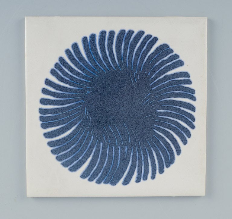 Royal Copenhagen, four tiles with an abstract motif. - 3