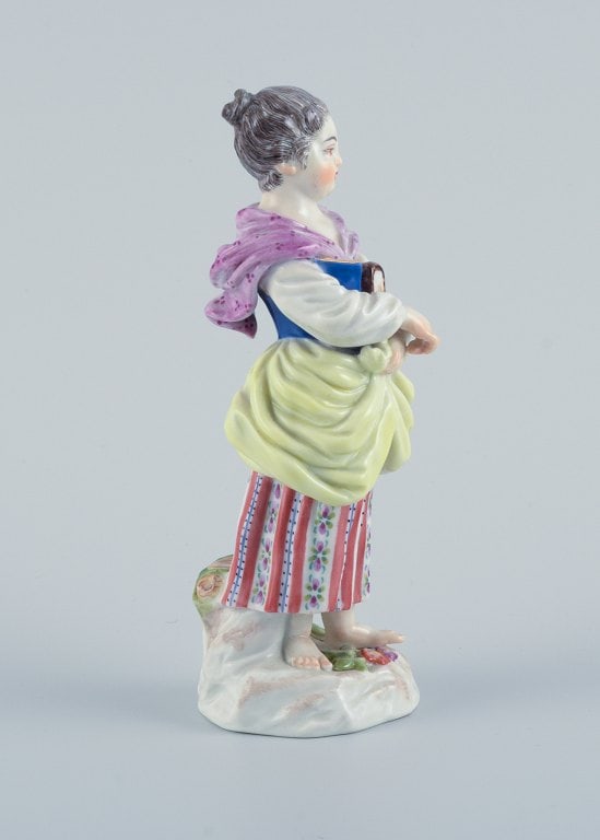 Meissen, Germany, porcelain figure. Overglaze. Young woman with book. - 4