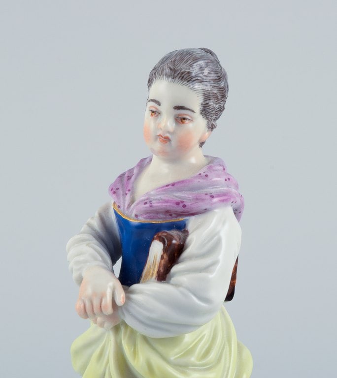 Meissen, Germany, porcelain figure. Overglaze. Young woman with book. - 6