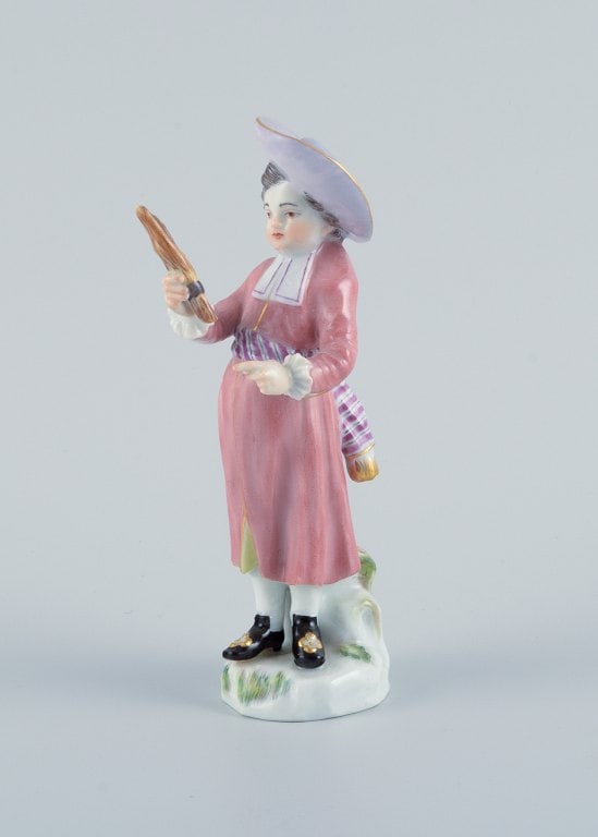 Meissen, Germany, porcelain figure. Overglaze. A boy in fine clothes. (1 of 8)