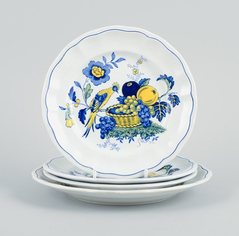 Copeland Spode, England, Bluebird. Four faience plates. - 2