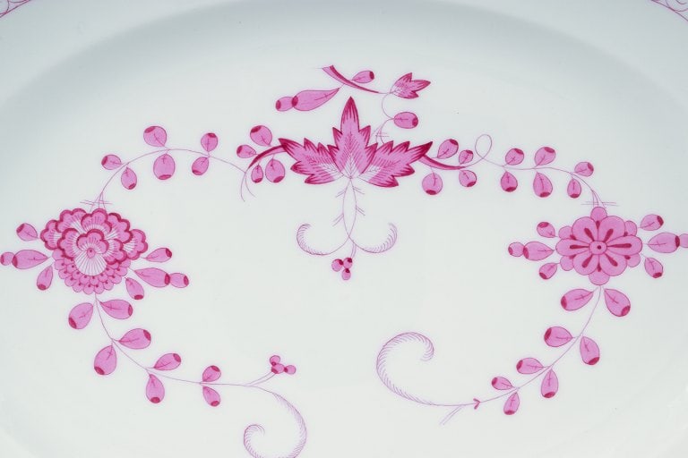 Meissen, Germany, Pink Indian, oval serving dish. - 5